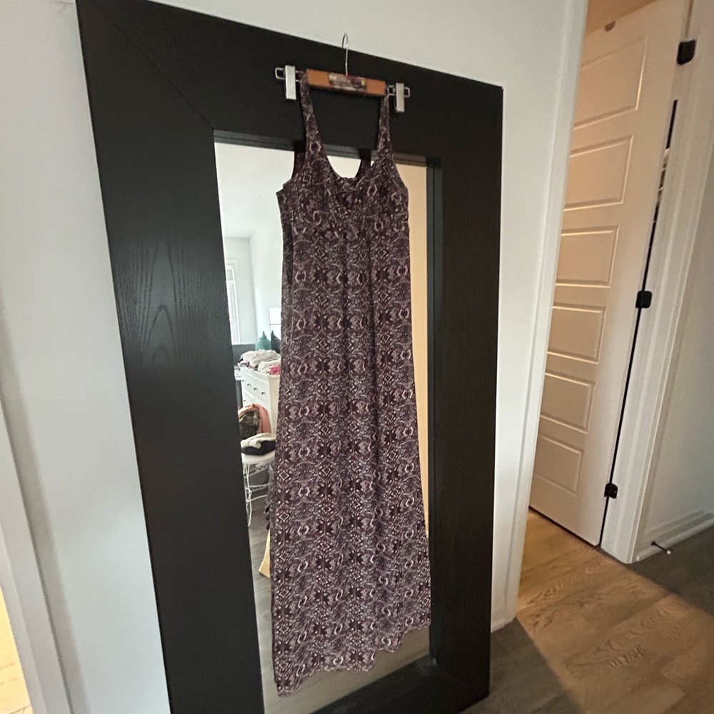 Elegant Purple Patterned Maxi Dress